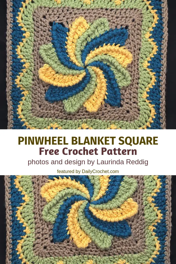 Fun And Colorful Pinwheel Blanket Square Free Crochet Pattern 