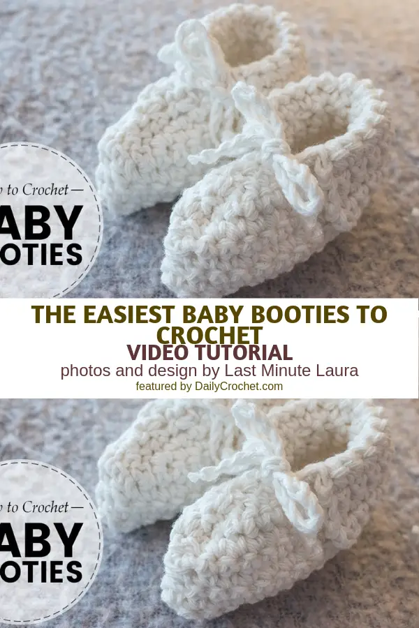 How To Crochet Newborn Baby Booties For Beginners [Video Tutorial