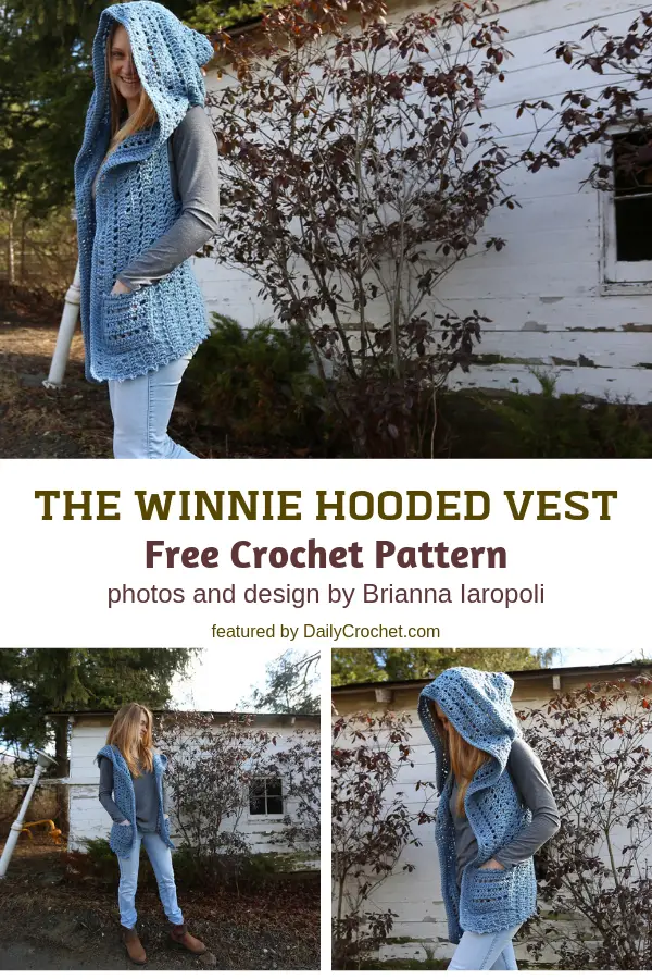 Crochet Hooded Vest For Beginners Worked In One Piece