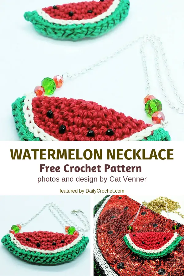 This Crochet Watermelon Necklace Would Sell Well For Craft Shows
