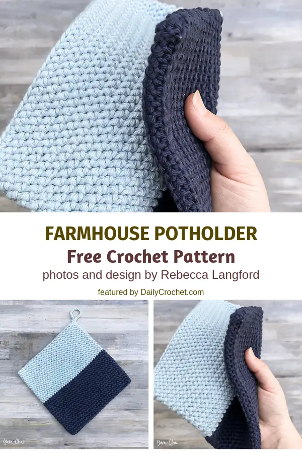 Farmhouse Potholder Double Sided Free Crochet Pattern