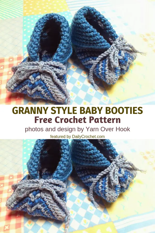 Cutest Granny Square Baby Booties Free Crochet Pattern