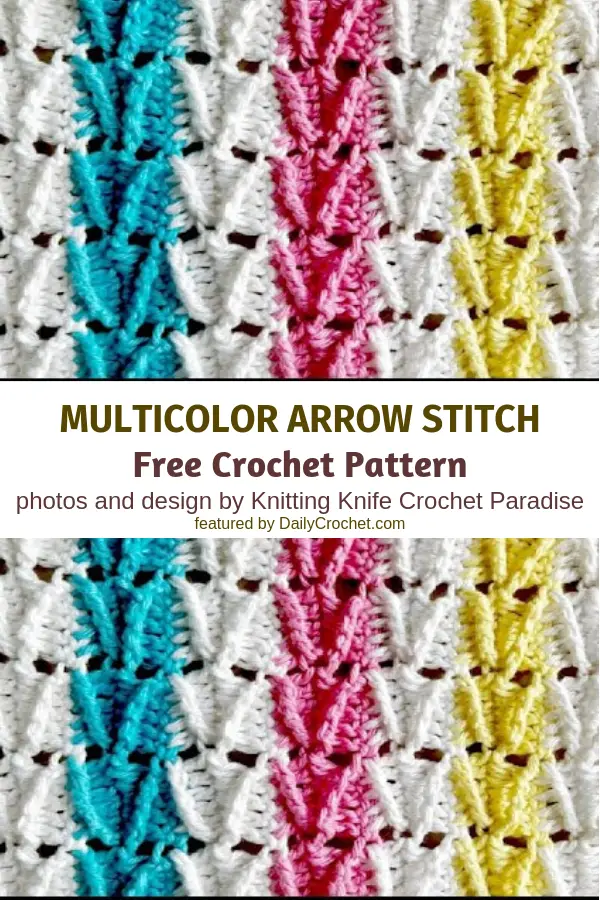 Learn A New Crochet Stitch: Multicolored Arrow Stitch