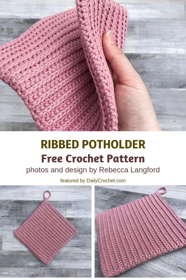 Ribbed Potholder Double Sided Free Crochet Pattern