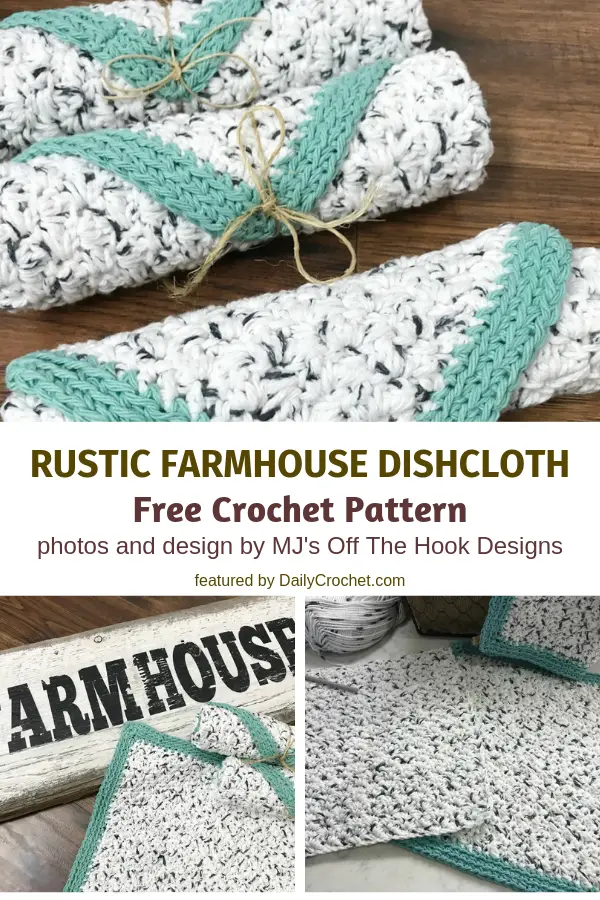 Easy Large Size Textured Dishcloth Free Crochet Pattern That Works Up Quick