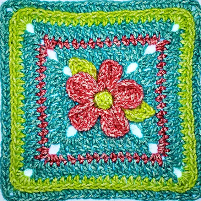 5 Petal Crochet Flower Afghan Square To Brighten Your Day