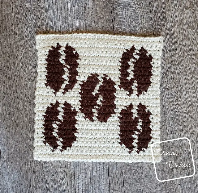 Coffee Beans Afghan Square For Tapestry Crochet Lovers