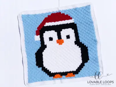 Adorable Penguin In A Santa Hat Blanket