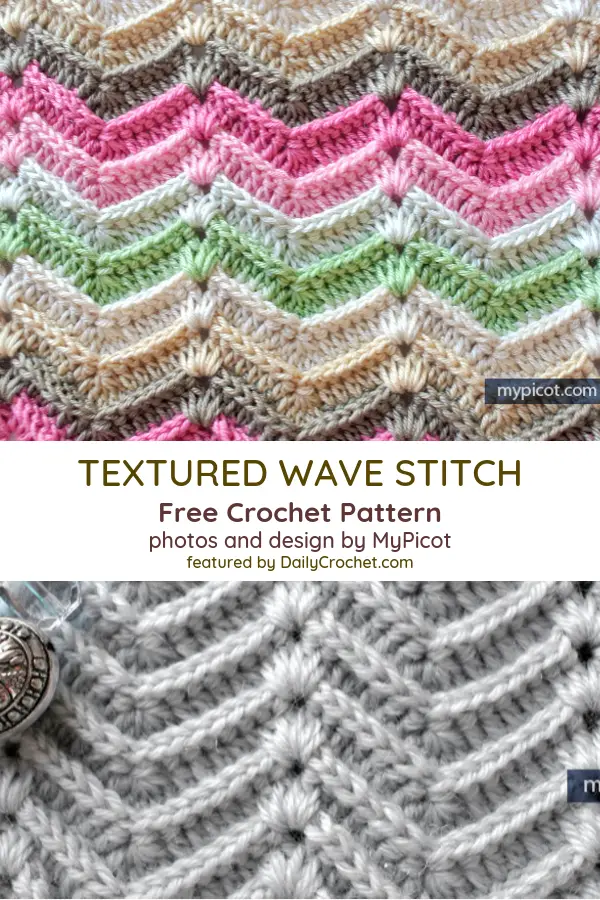 Learn A New Crochet Stitch: Crochet Textured Wave Stitch