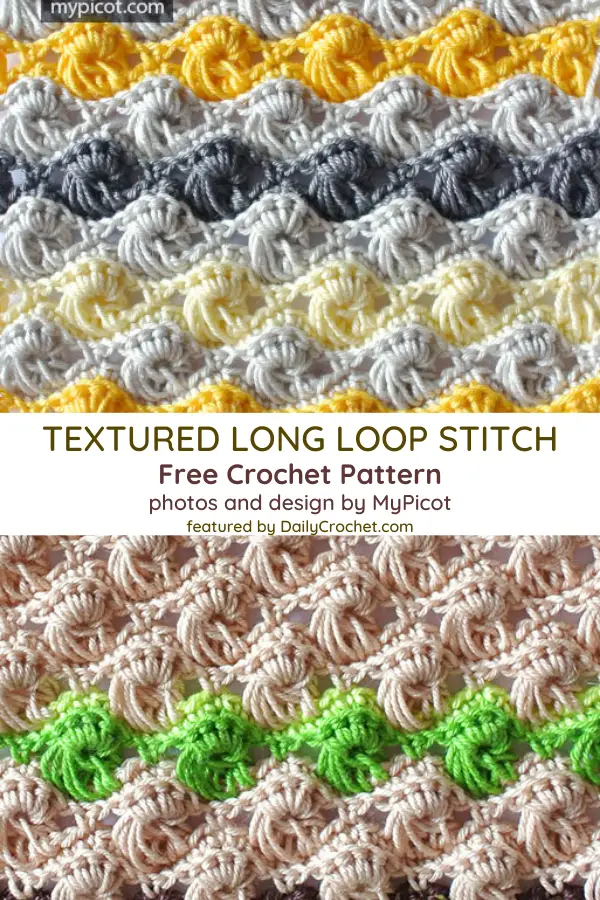 Learn A New Crochet Stitch: Crochet Textured Long Loop Stitch