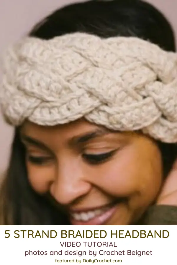 5 Strand Braided Crochet Headband (Video Tutorial)