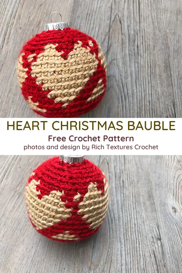 Christmas Heart Baubles Crochet Pattern