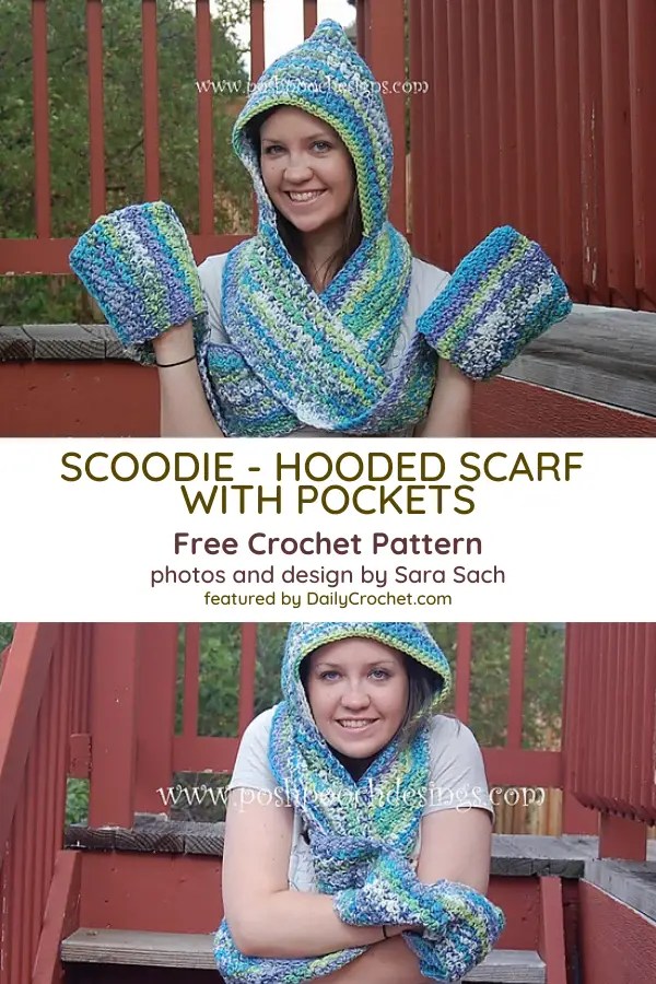 Free Crochet Pattern For Hooded Scarf With Pockets - Daily Crochet