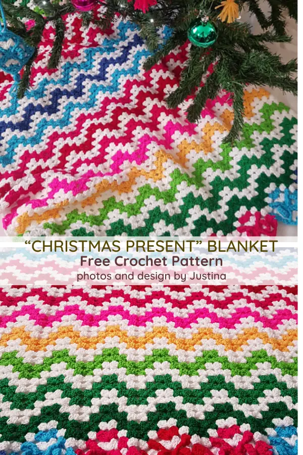 Bright And Beautiful Holiday Ripple Afghan