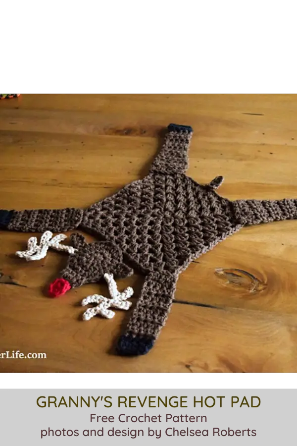 Turn A Granny Square Into A Cute Reindeer Hotpad