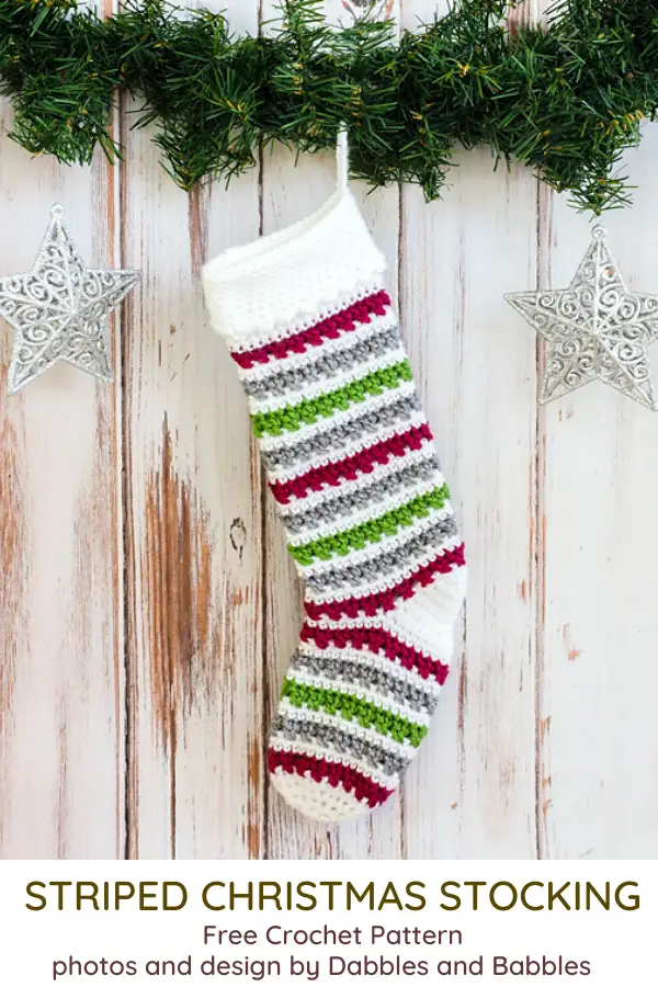 Striped Crochet Stocking Pattern