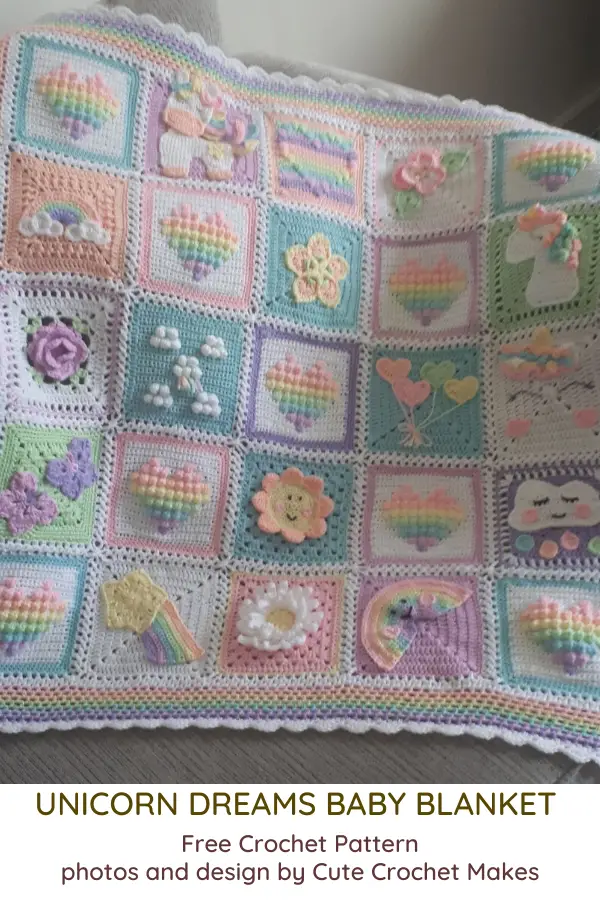 Unicorn Dreams Baby Blanket Free Crochet Pattern