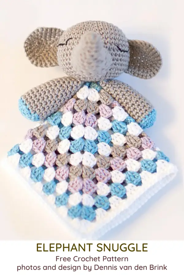 Crochet Elephant Lovey Blanket Free Pattern