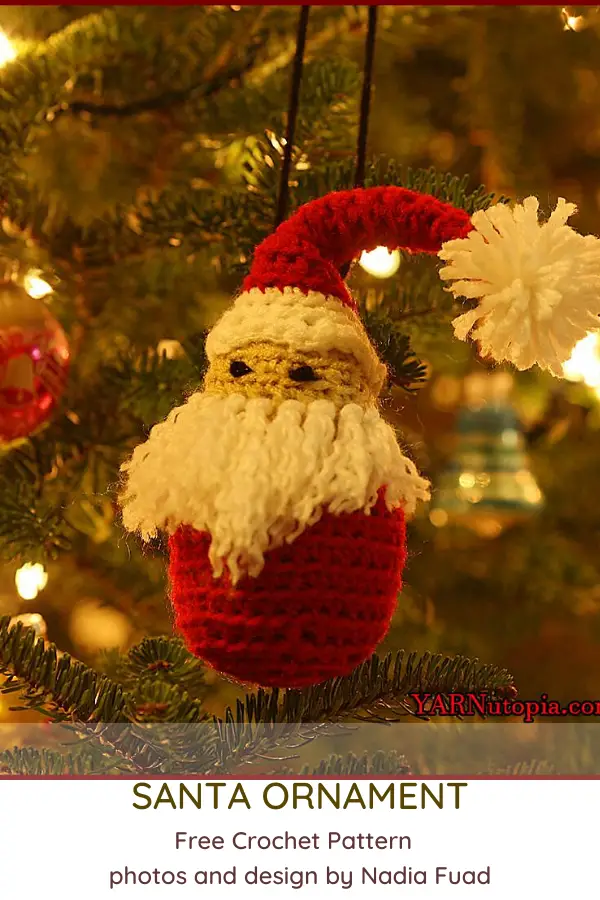 Crochet Santa Ornament Free Pattern