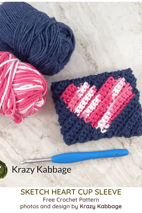 Heart Cup Sleeve Crochet Pattern For Valentine's Day
