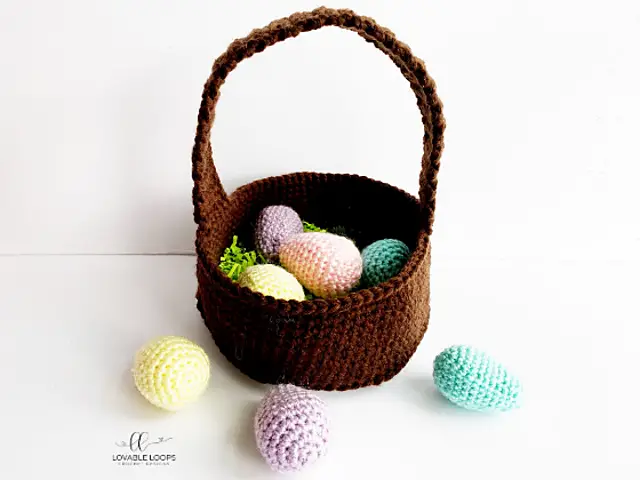 Crochet Easter Basket Pattern With Crochet Easter Eggs