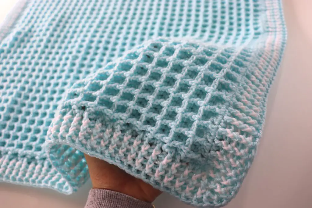 Easy Crochet Waffle Baby Blanket Free Pattern