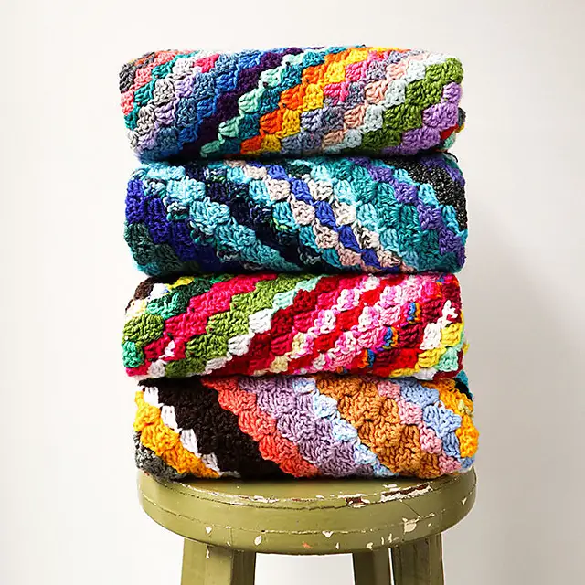 Scrap Yarn Crochet Blanket Free Pattern
