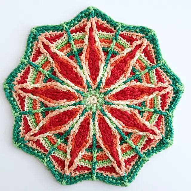 Fabulous Starburst Flower Mandala Free Crochet Pattern