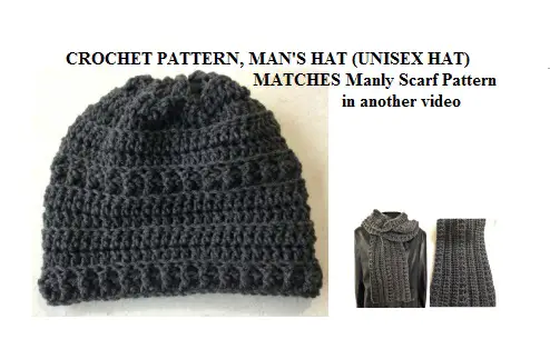  Manly Crochet Hat- 5 Easy Free Crochet Hat Patterns For Men