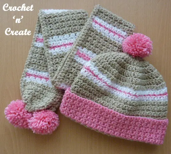 Cutest Crochet Hat Scarf Combo Pattern For Kids