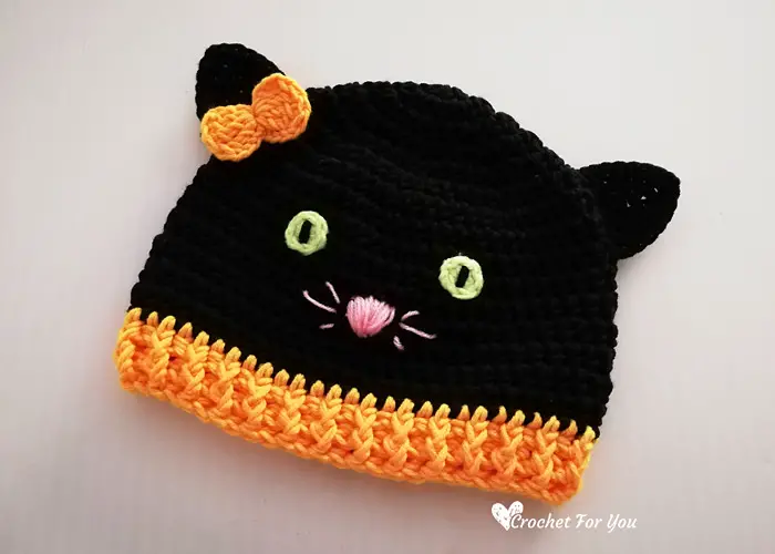Black Cat Hat Crochet Pattern