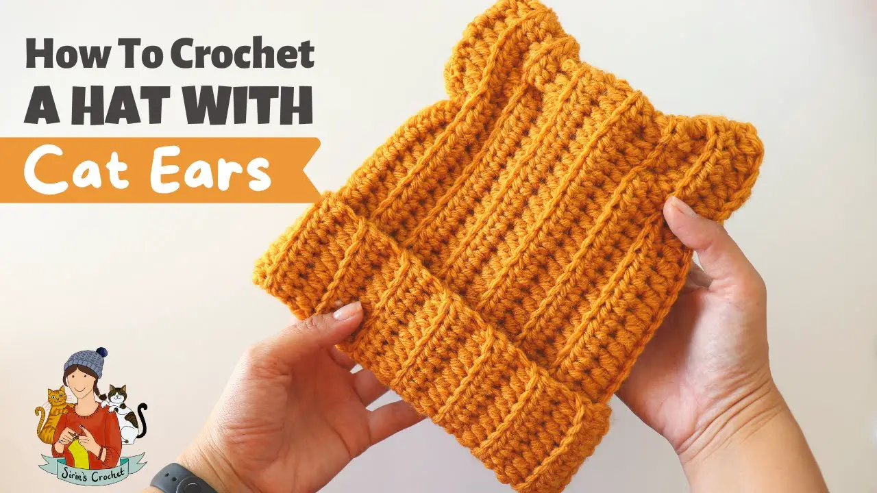 Crochet Hat With Cat Ears Free Pattern (Video Tutorial)