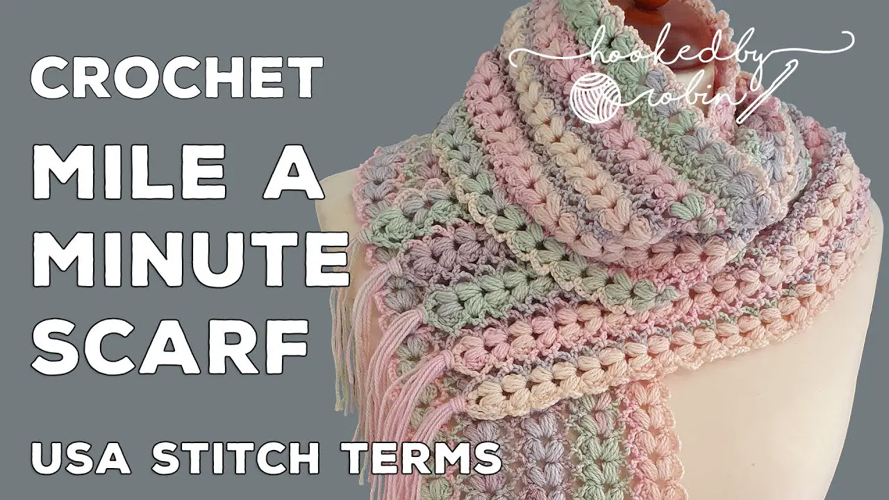 Easy Crochet Mile A Minute Scarf (Video Tutorial)