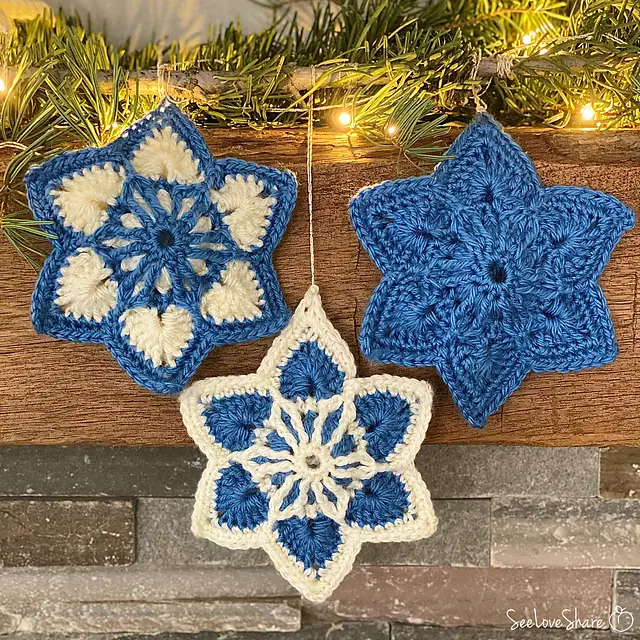 Six Point Star Crochet Pattern- Christmas Ornaments