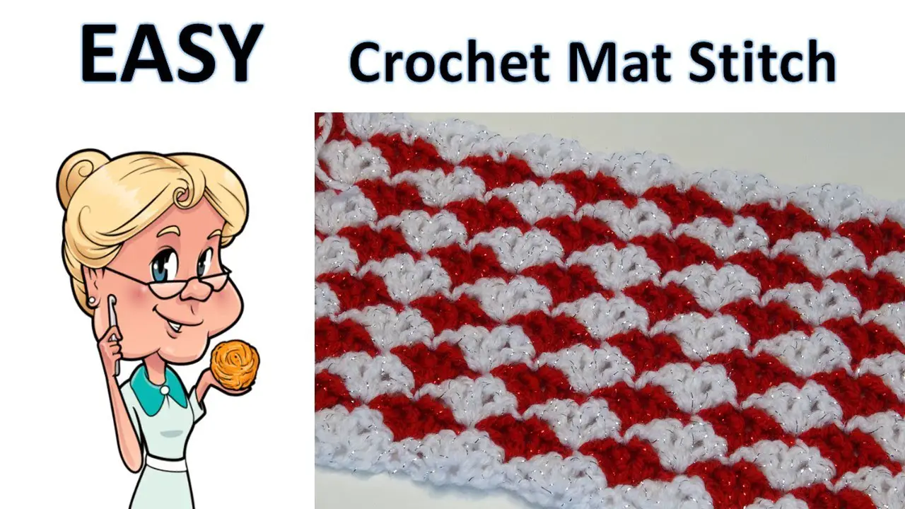 Learn A New Crochet Stitch: Easy Crochet Mat Stitch- Very Easy 2-Row Repeat