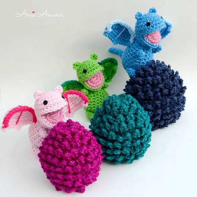 Free Crochet Dragon Pattern To Tuck Away Inside A Dragon Egg Amigurumi - Easter Crochet Free Patterns