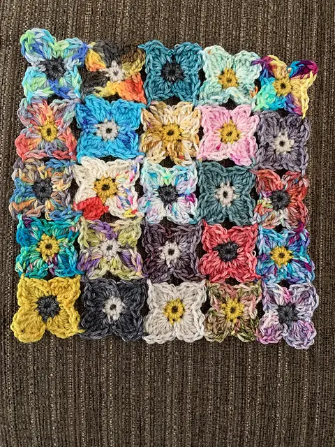 Flower Blanket Crochet Pattern For Your Scrap Yarn