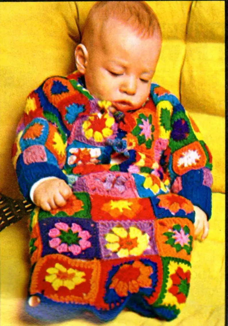 Granny Square Baby Bunting Free Crochet Pattern