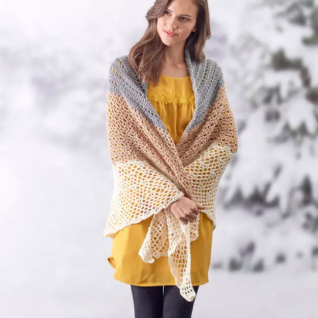 Sensational Wrap Around Shawl Crochet Pattern- Free Crochet Wrap Patterns