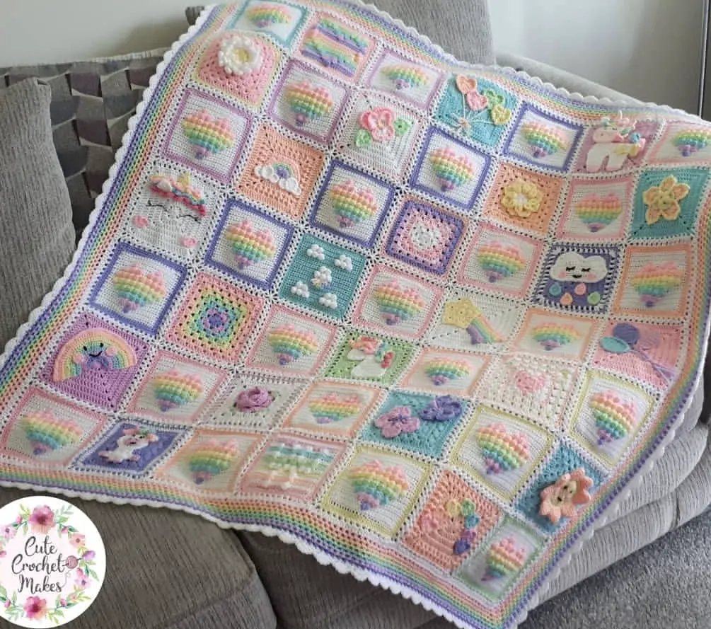 Most Adorable Crochet Unicorn Baby Blanket Pattern