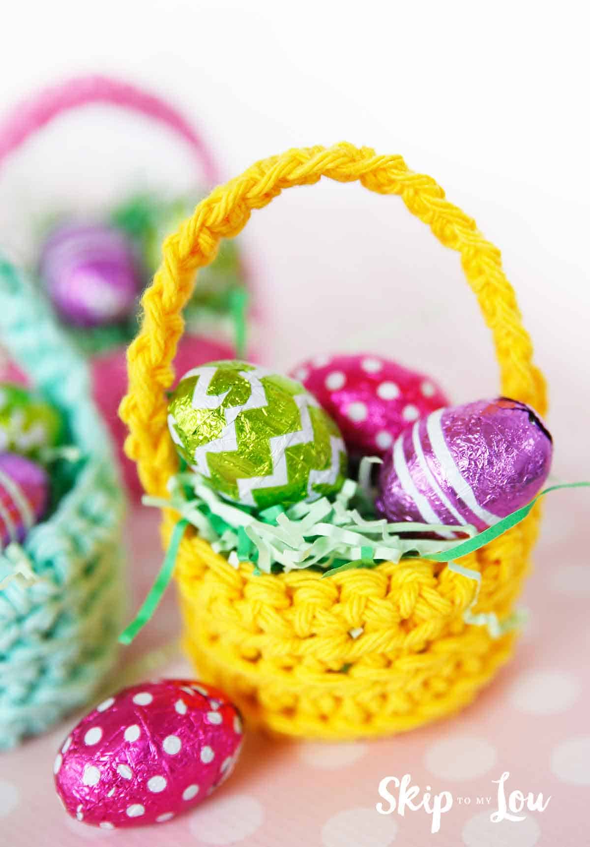 Mini Crochet Easter Basket Pattern -Crochet Easter Basket For Beginners