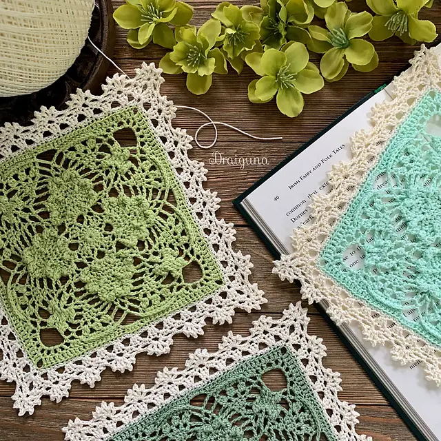 Shamrock Doily Crochet Pattern- Square Doily Crochet Pattern