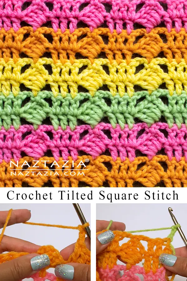 Learn A New Crochet Stitch: Crochet Tilted Square Stitch Pattern