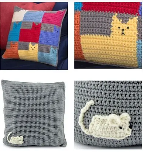 Free Crochet Pillow Patterns For cat And Dog Lovers