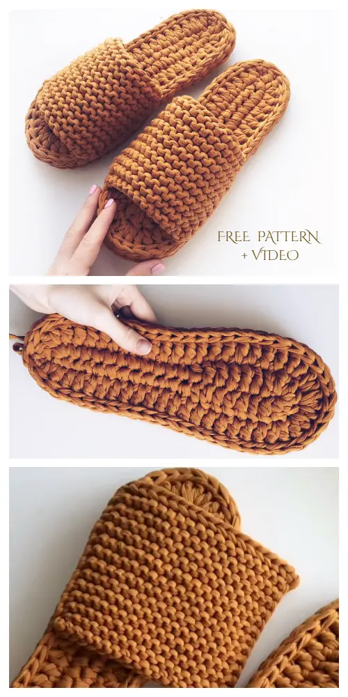 T-shirt Yarn Crochet Slippers Pattern