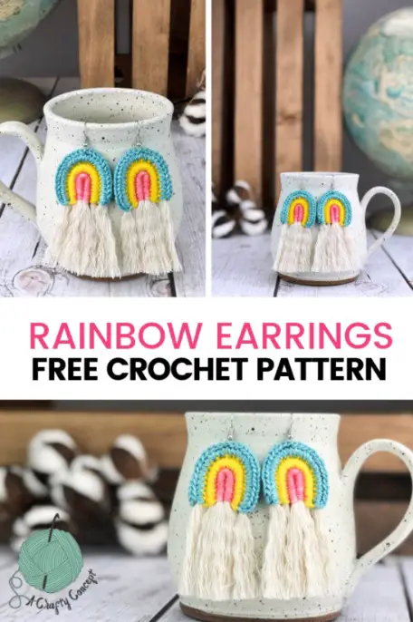 CRAFTY RAINBOW EARRINGS- FREE CROCHET PATTERN