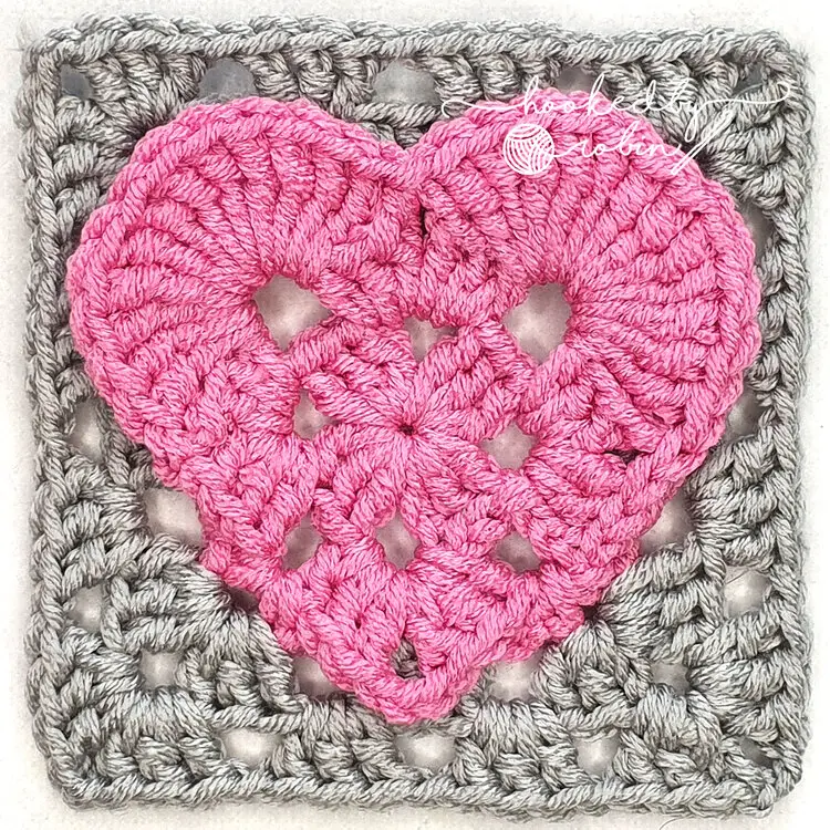 Heart Granny Square Written Pattern- The Most Brilliant Way To Turn A Heart Into A Square!