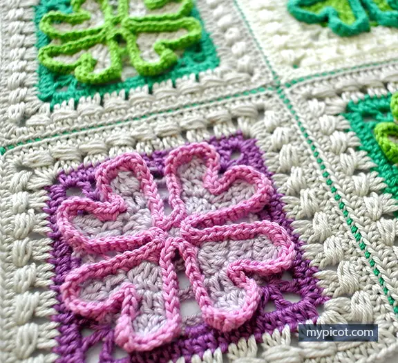 Easy Four Leaf Clover Granny Square To Add Some Luck And Comfort To Your Room 