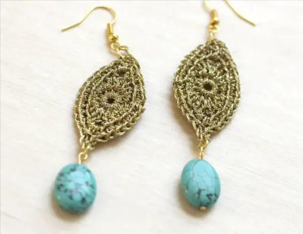 Gold Crochet Earrings – Persia Lou
