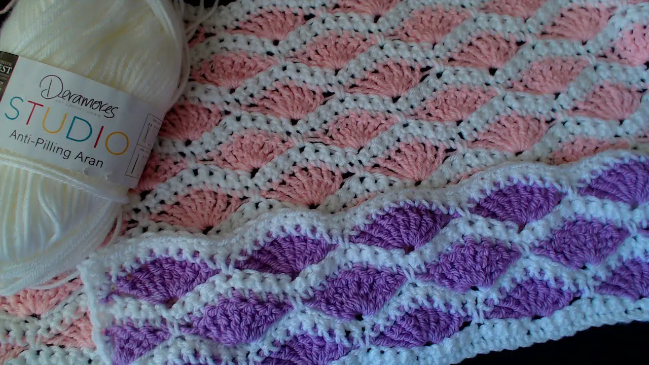 Brickwork Crochet Fan Stich Blanket -Super Fast Crochet Stitches